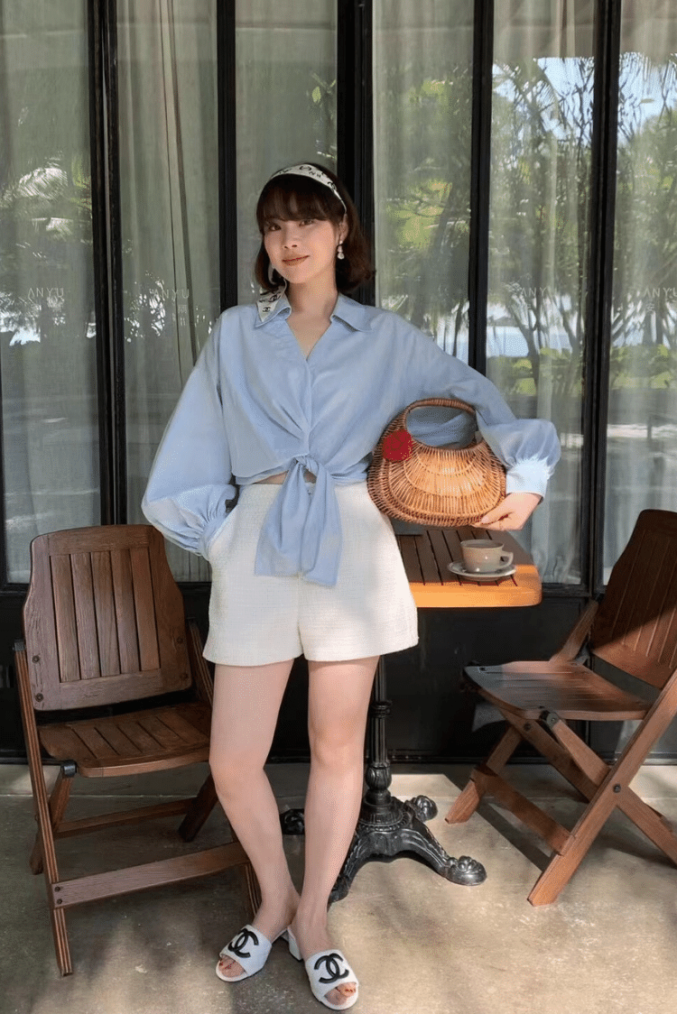 渡假風打結襯衫