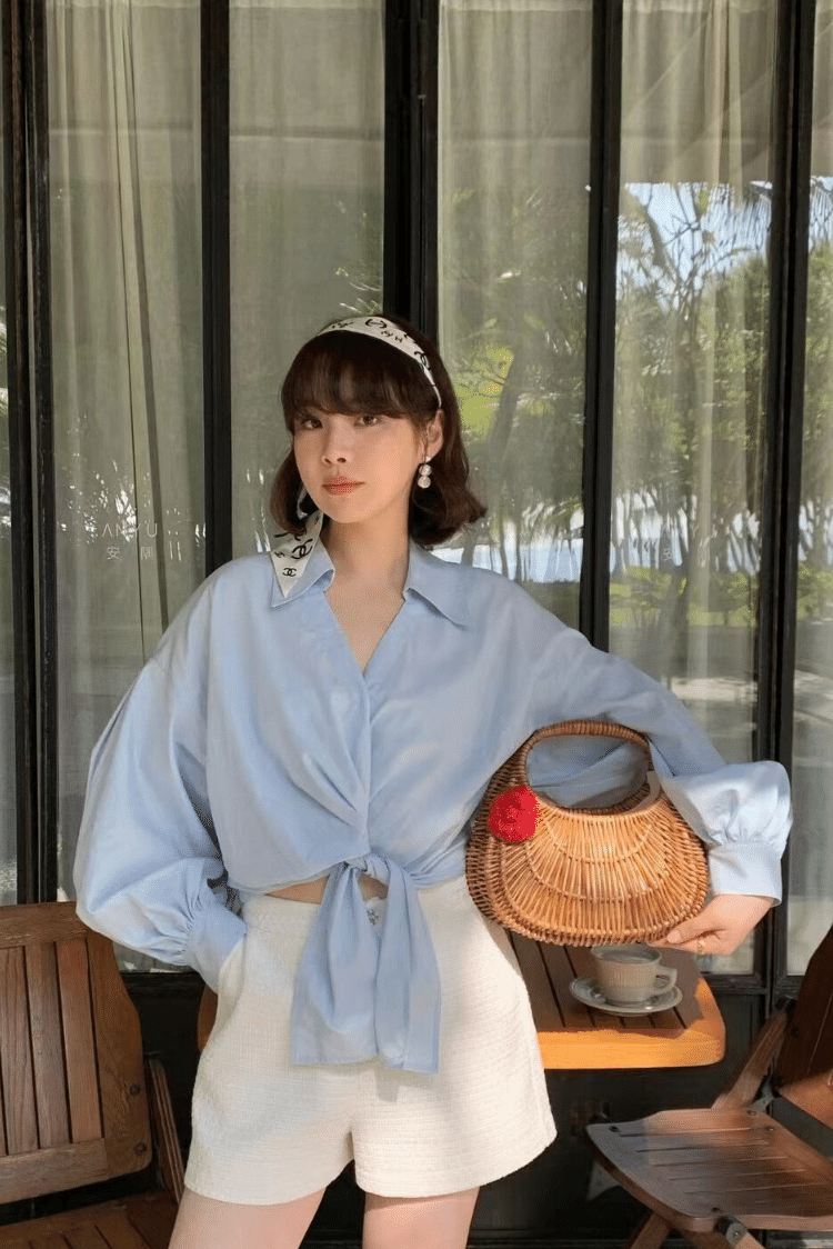 渡假風打結襯衫