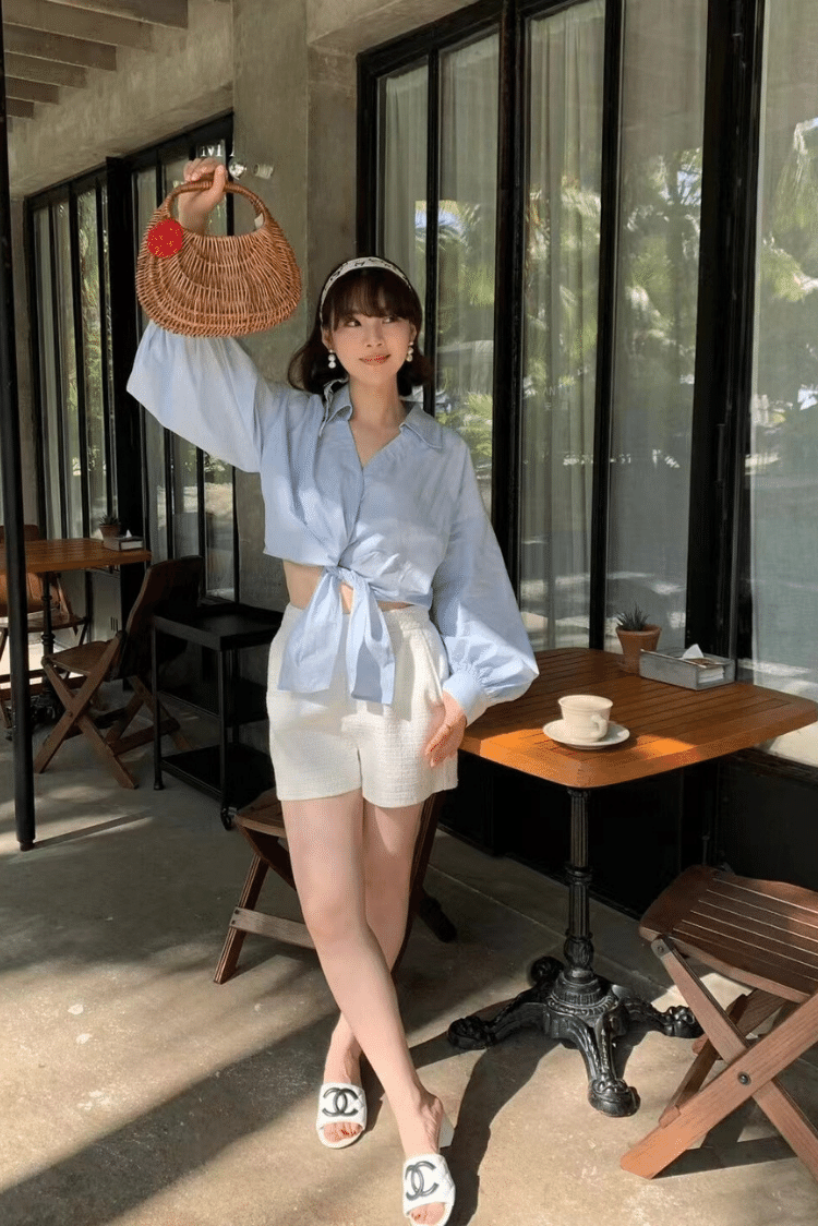 渡假風打結襯衫