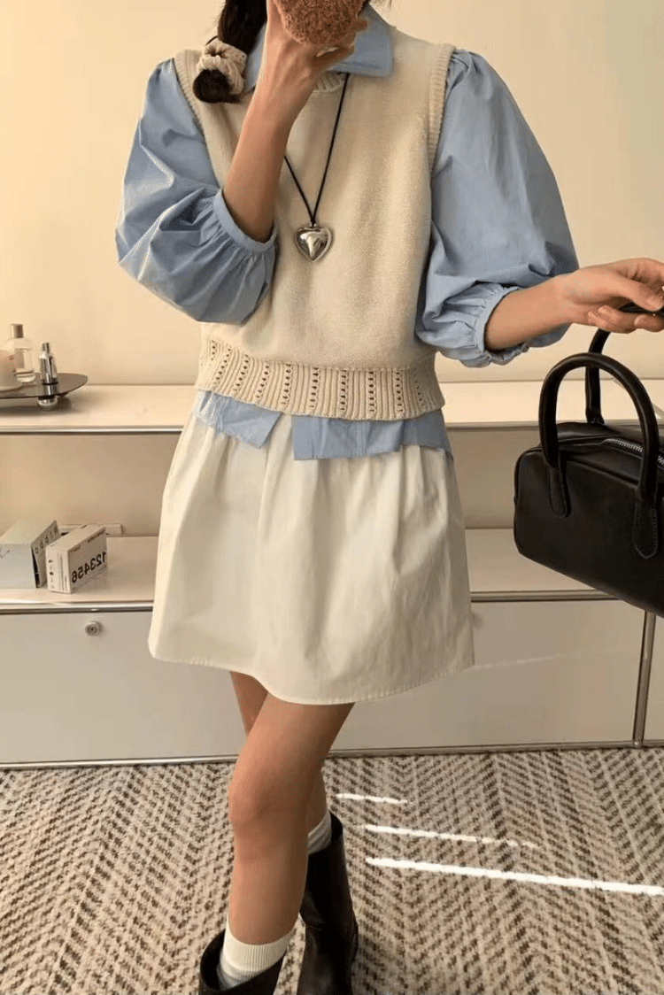 棉感鬆緊短裙褲
